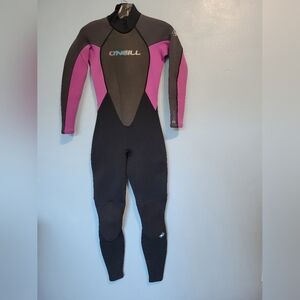 O'Neill Wetsuit Womens Black/Pink Reactor 3/2mm Full Body Size 4